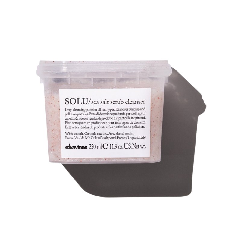 Davines Haircare SOLU Sea Salt Scrub Cleanser 11.9 oz - professional hair care at The Bespoke Crown