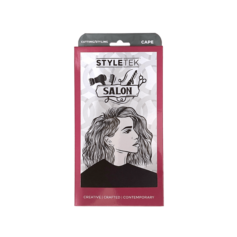 Styletek Solid Black Smooth Cutting Cape 45x60 - professional cape at The Bespoke Crown