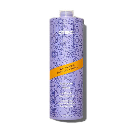 Amika Bust Your Brass Cool Blonde Repair Shampoo front view
