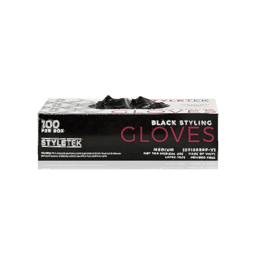 Styletek Black Powder Free Gloves 100ct - professional hair accessories at The Bespoke Crown