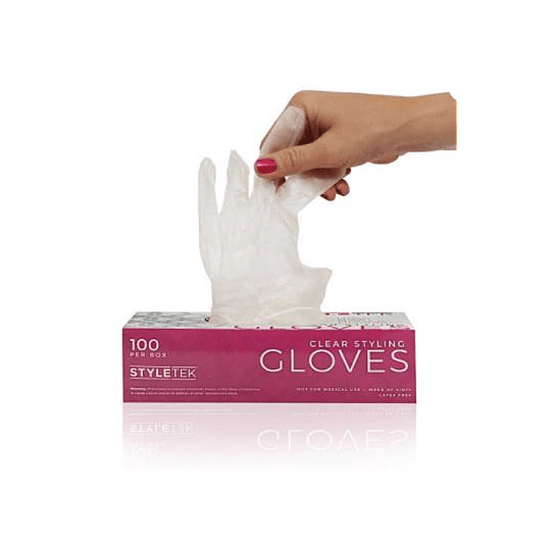 Styletek Clear Vinyl Powder Free Gloves - professional hair accessories at The Bespoke Crown