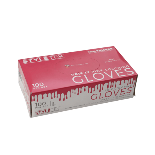 Styletek Pink Powder Free Gloves 100pk front view