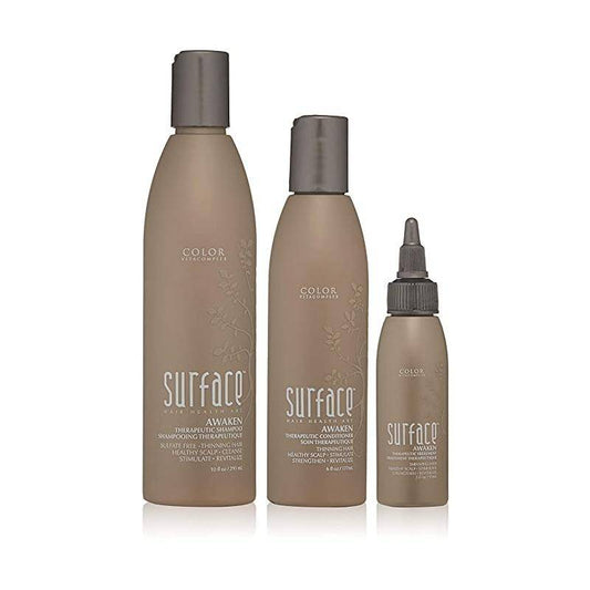Surface AWAKEN trio Therapeutic Shampoo 10 floz Therapeutic Conditioner 6 oz Awaken Therapeutic Treatment 2 floz